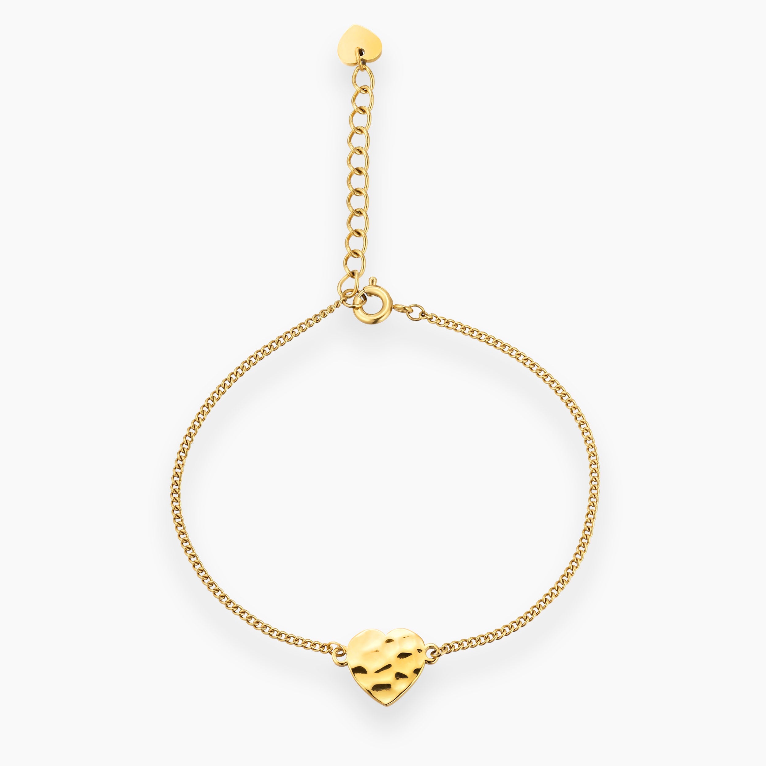 HJÄRTA HAMMERED ARMBAND GULD