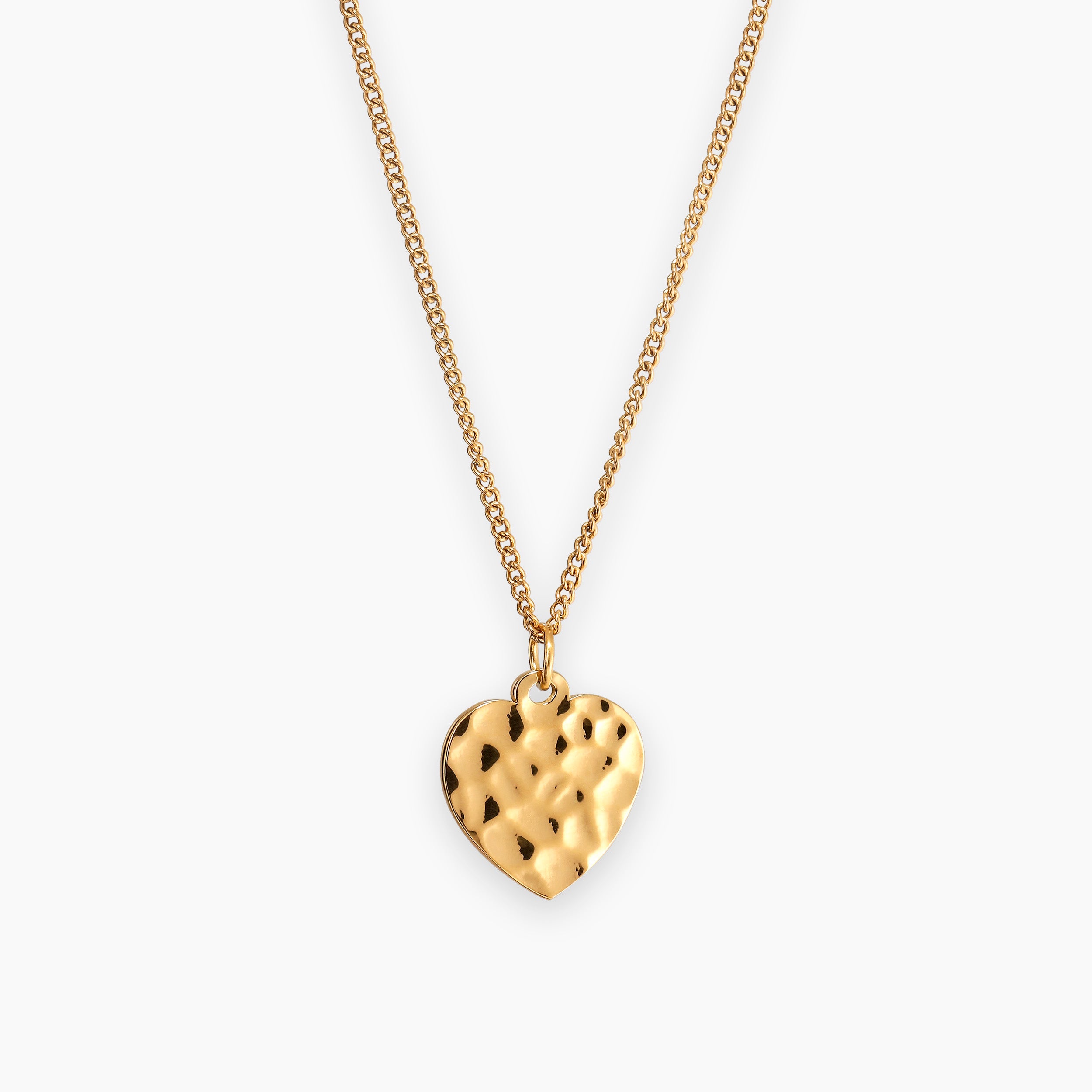 HJÄRTA HALSBAND HAMMERED GULD