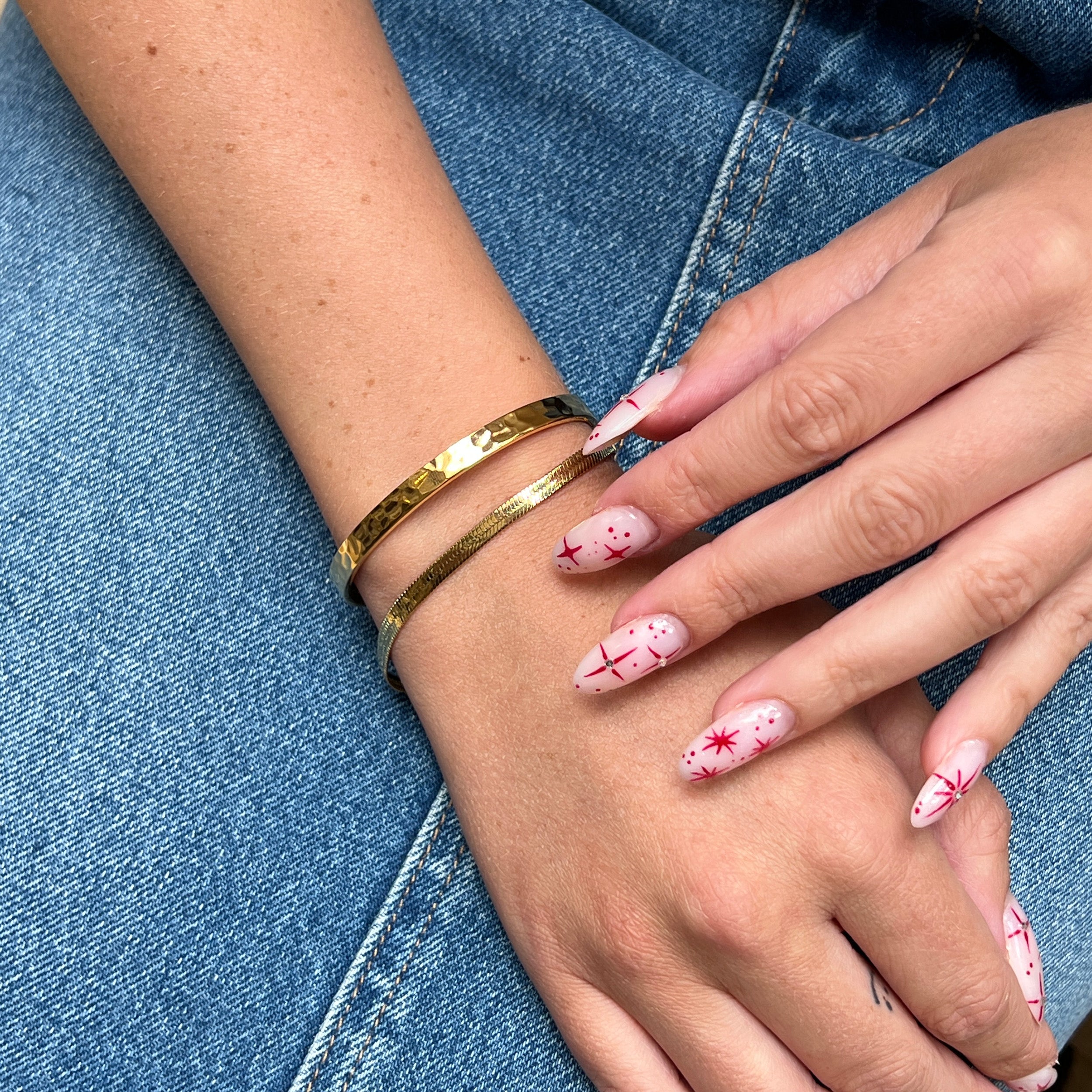 2 x HAMMERED ARMBAND