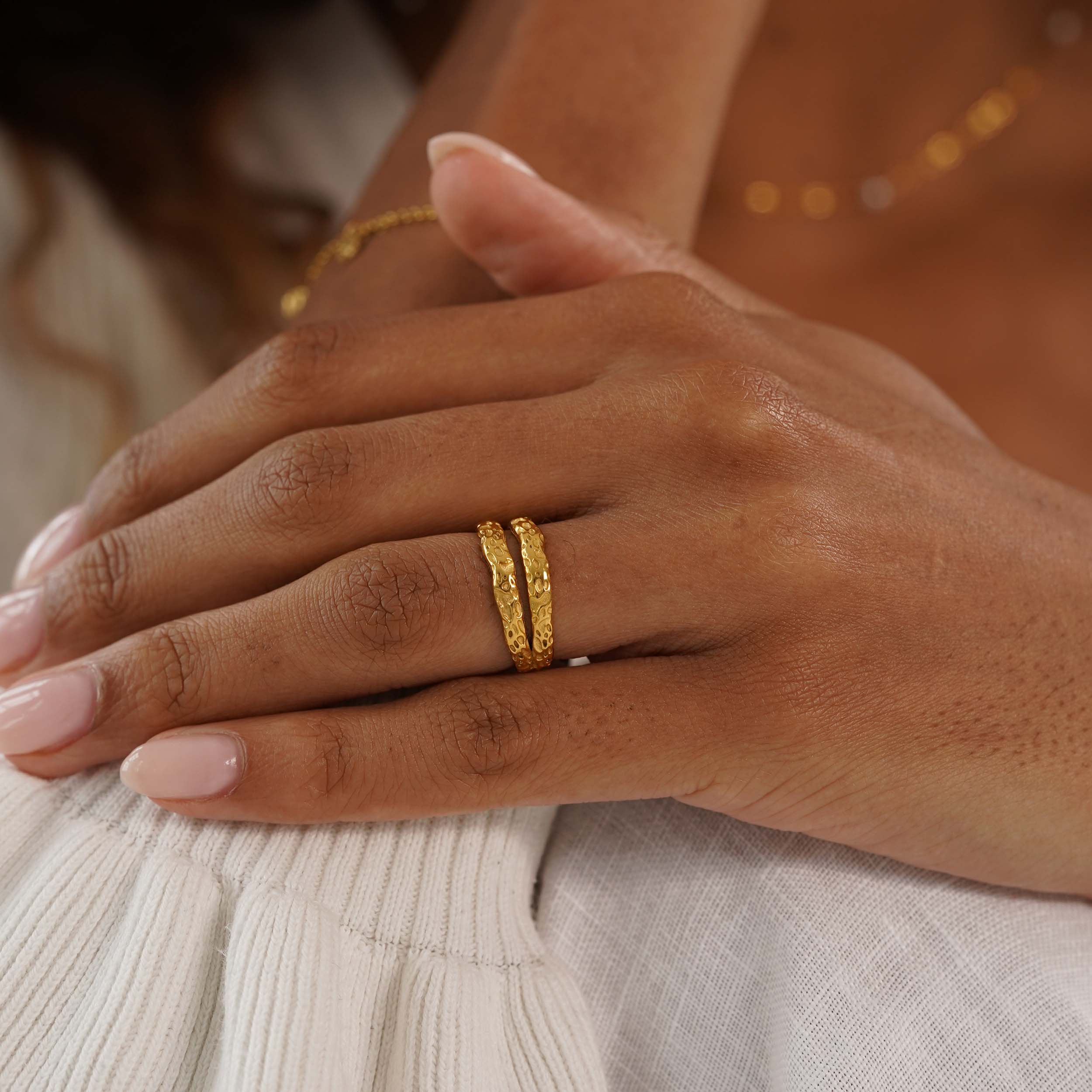 MOON JUSTERBAR TWIN RING