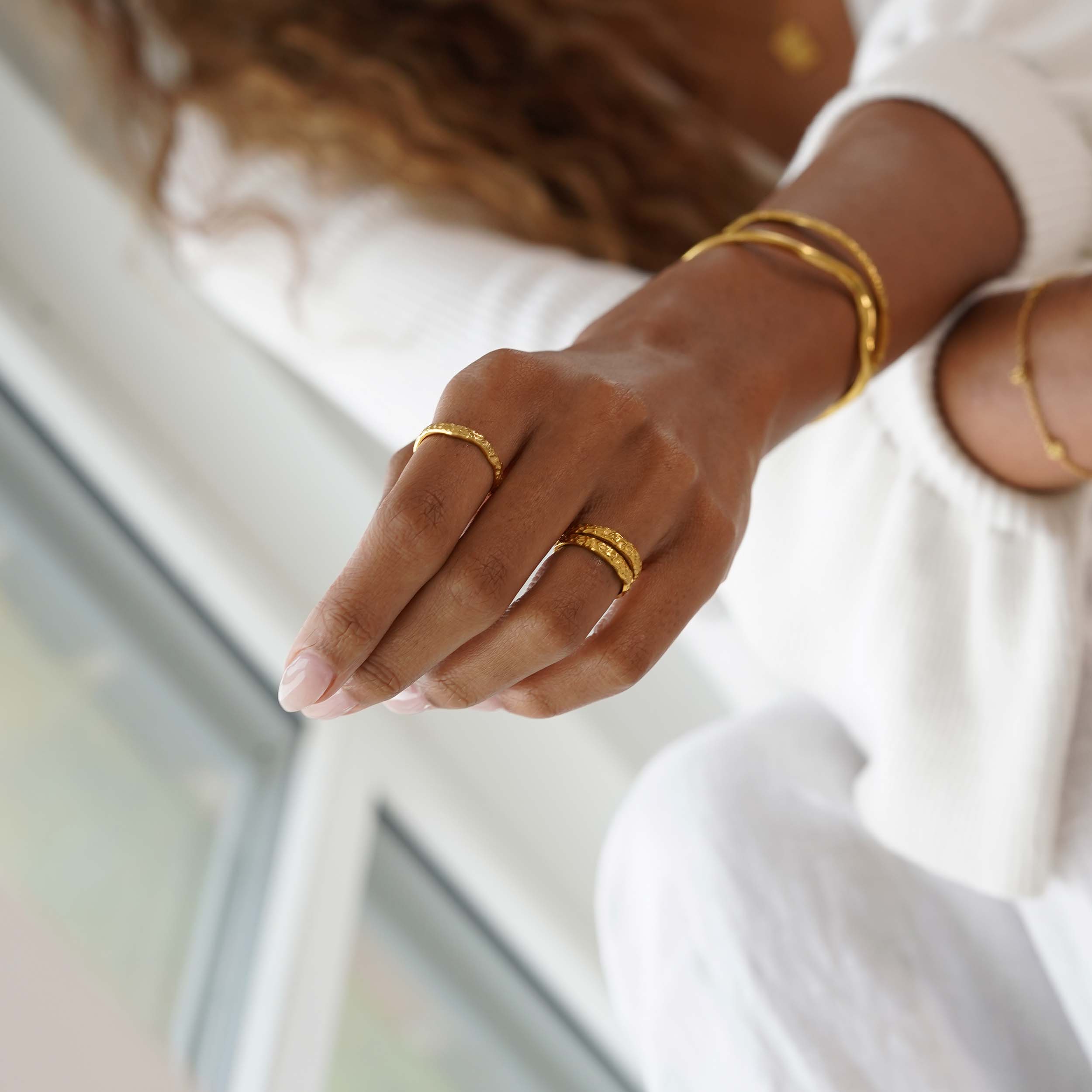 MOON JUSTERBAR TWIN RING