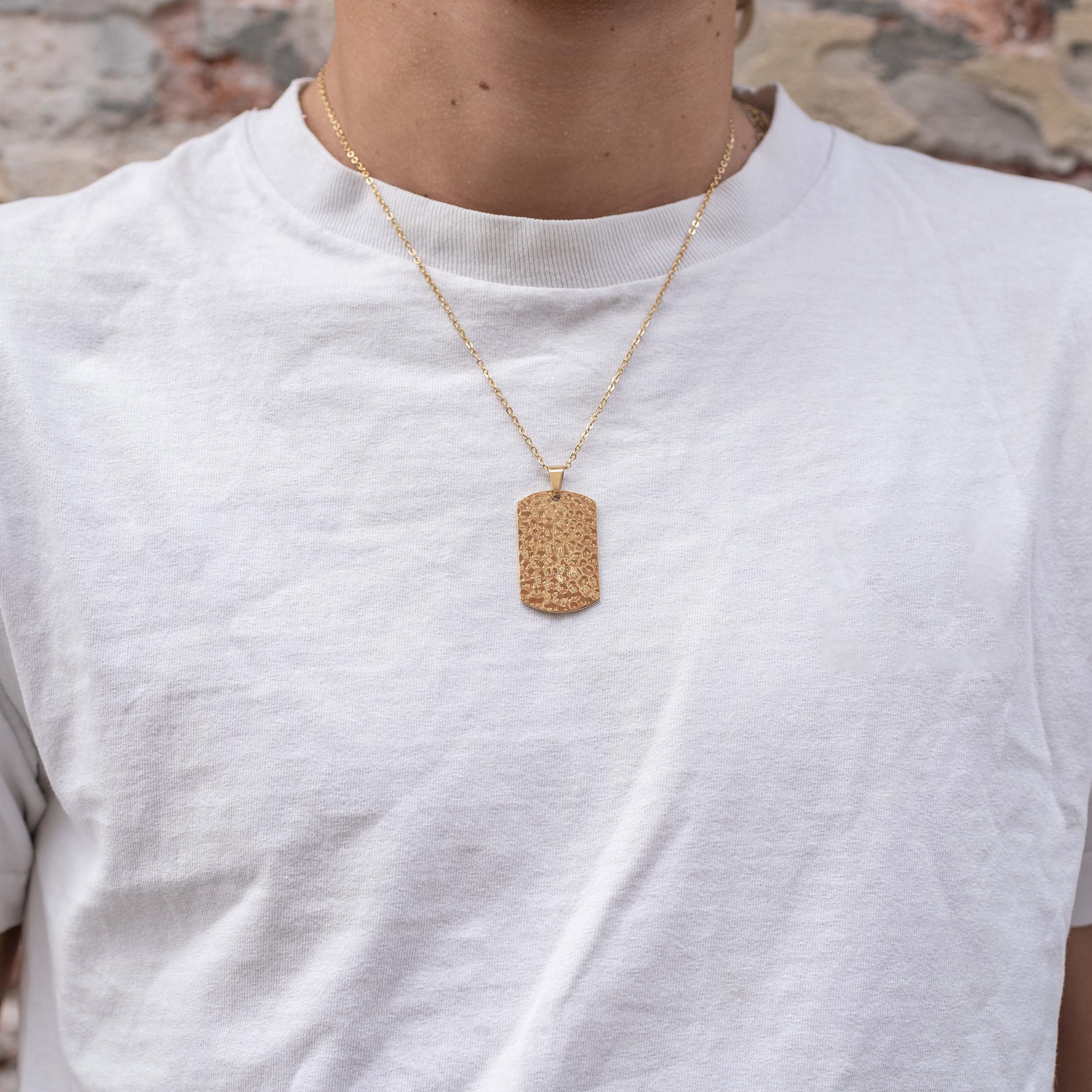 LONDON TAG HAMMERED GULD