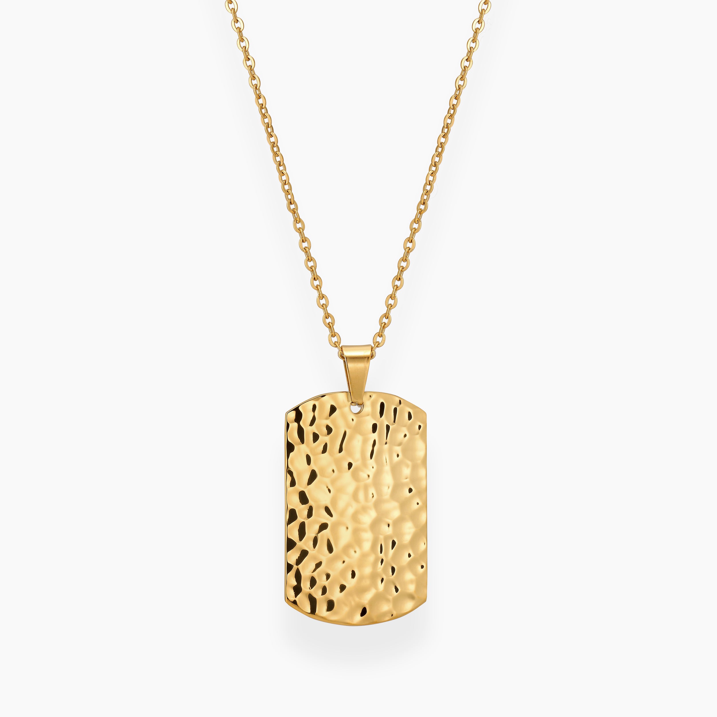 LONDON TAG HAMMERED GULD